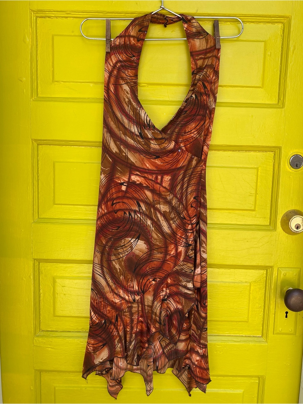90’s Swirl-Print Halter Dress